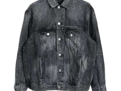 YESKICKS Balenciaga Melted Smiley Washed and Aged Denim Jacket For Unisex
