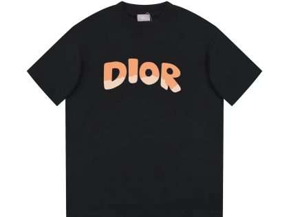 YESKICKS Dior Logo Casual T-shirt for Unisex Black and White