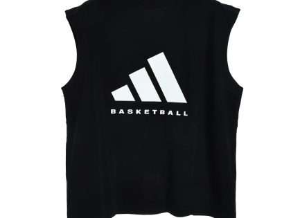 YESKICKS Adidas Monogrammed Crew Neck Tank Top For Unisex Black And White