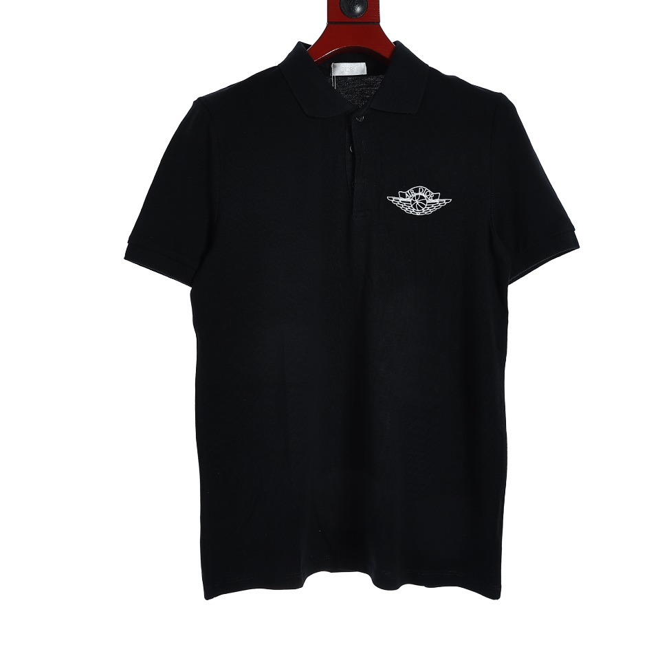 YESKICKS Dior Wing Embroidery Polo Shirt For Men Black And White
