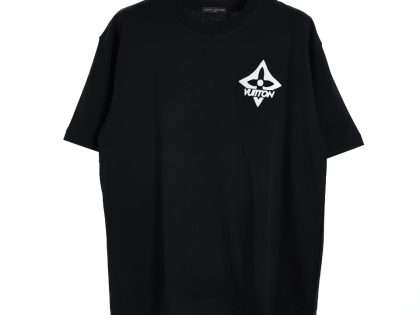 YESKICKS Louis Vuitton Foam Letter Print T-Shirt For Unisex Black And White