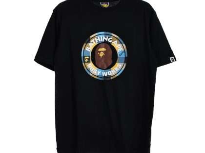 YESKICKS Bape Ape Head Print T-Shirt For Unisex Black And White