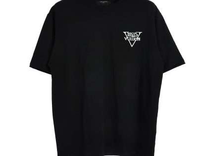 YESKICKS Louis Vuitton Logo Letter Print T-Shirt For Unisex Black And White