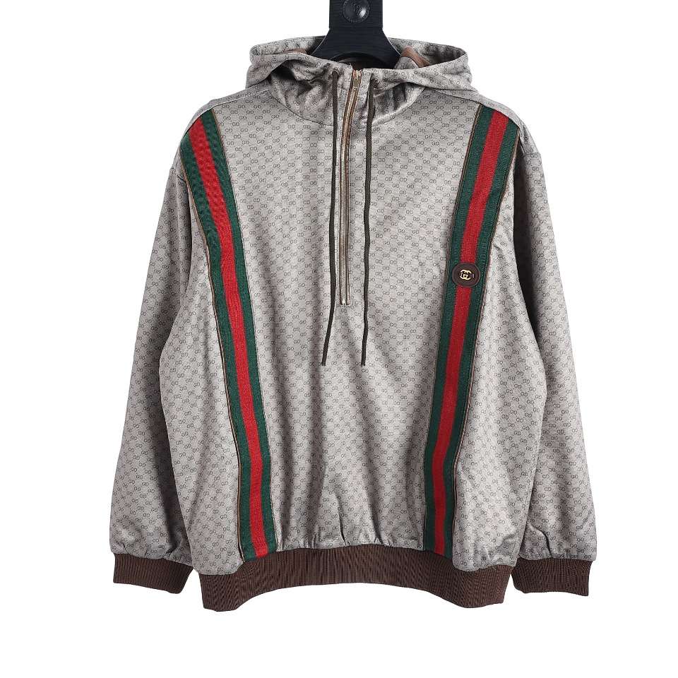 YESKICKS Gucci Monogram Half-Zip GG Full Print Webbing Jacket For Unisex