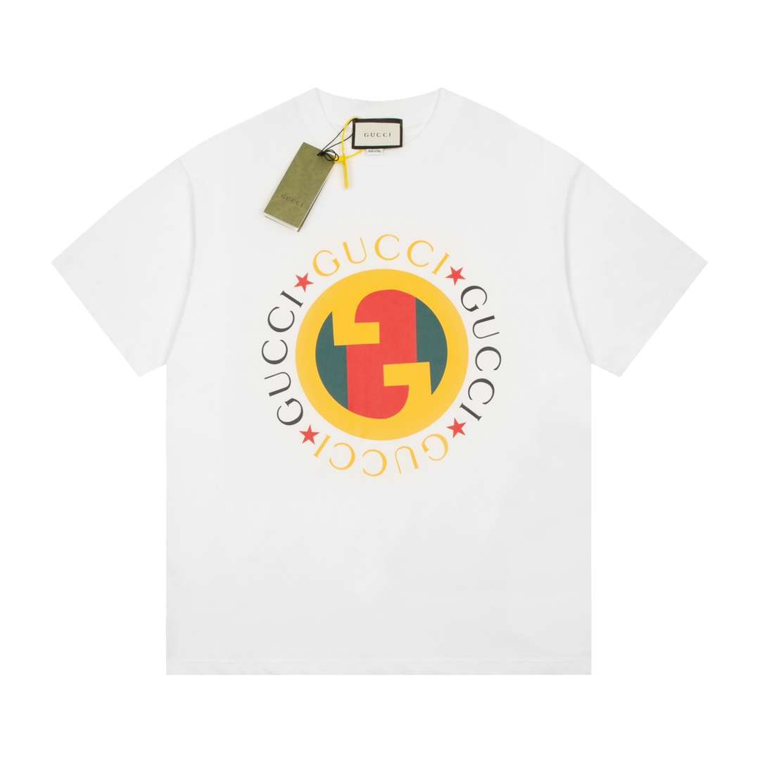 YESKICKS Gucci Color Clash Logo Print T-Shirt for Unisex