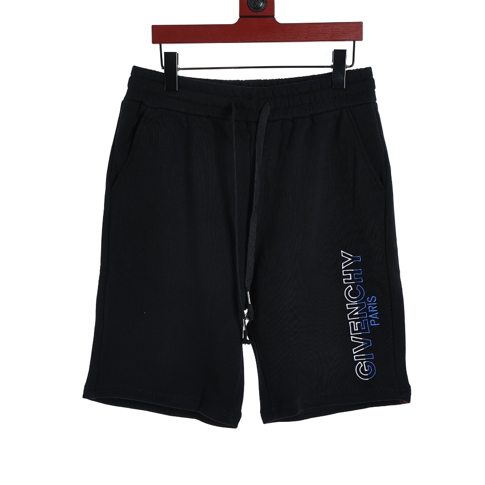 YESKICKS Givenchy Colorblocked Logo Embroidered Shorts Pants For Unisex Black And Apricot