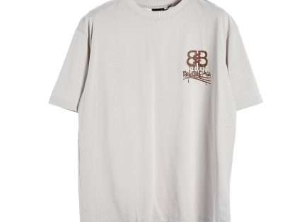 YESKICKS Balenciaga BB Flame Graffiti Short Sleeve T-Shirt For Unisex Black And Apricot