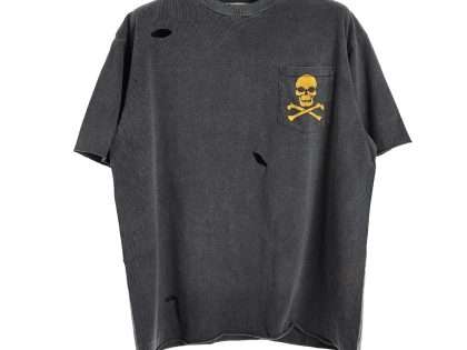 YESKICKS Gallery Dept Skull Pocket Printed Washed Aged Torn Short Sleeve T-Shirt For Unisex