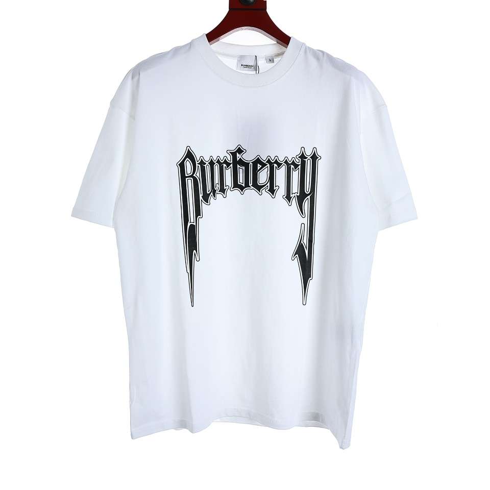 YESKICKS Burberry Gothic Letter Print Short Sleeve T-Shirt For Unisex