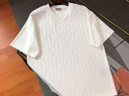 YESKICKS Dior Pure Color Casual T-shirt for Unisex Black White And Blue