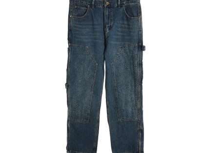 YESKICKS Louis Vuitton Embossed Denim Pants For Unisex