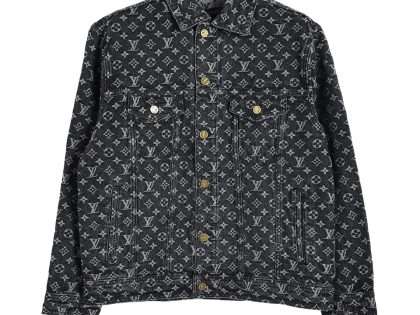 YESKICKS Louis Vuitton Monogram Little Red Man Jacquard Embroidery Denim Jacket For Unisex