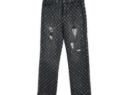 YESKICKS Louis Vuitton Little Red Riding Hole Jacquard Jeans For Unisex