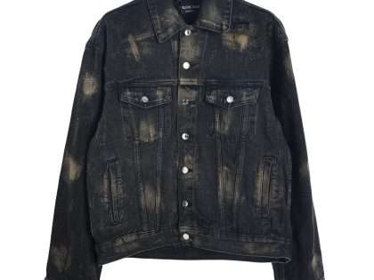 YESKICKS Balenciaga Destroyed Aged Mud Dye Denim Jacket Jacket For Unisex