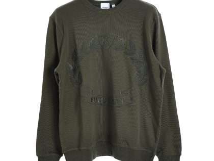 YESKICKS Burberry Oak Leaf Olive Branch Emblem Embroidered Crew Neck Sweatshirt For Unisex