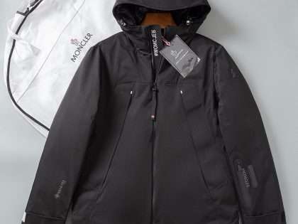 YESKICKS Moncler 23FW Grenoble Press Gel Hooded Ski Down Jacket For Unisex Black And Khaki