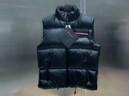YESKICKS Prada Packable Hidden Cap Down Vest For Unisex