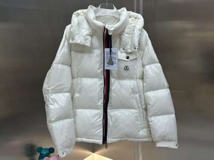 YESKICKS Moncler Classic Short Cropped Colorful Webbing Hoodie Down Jacket For Women