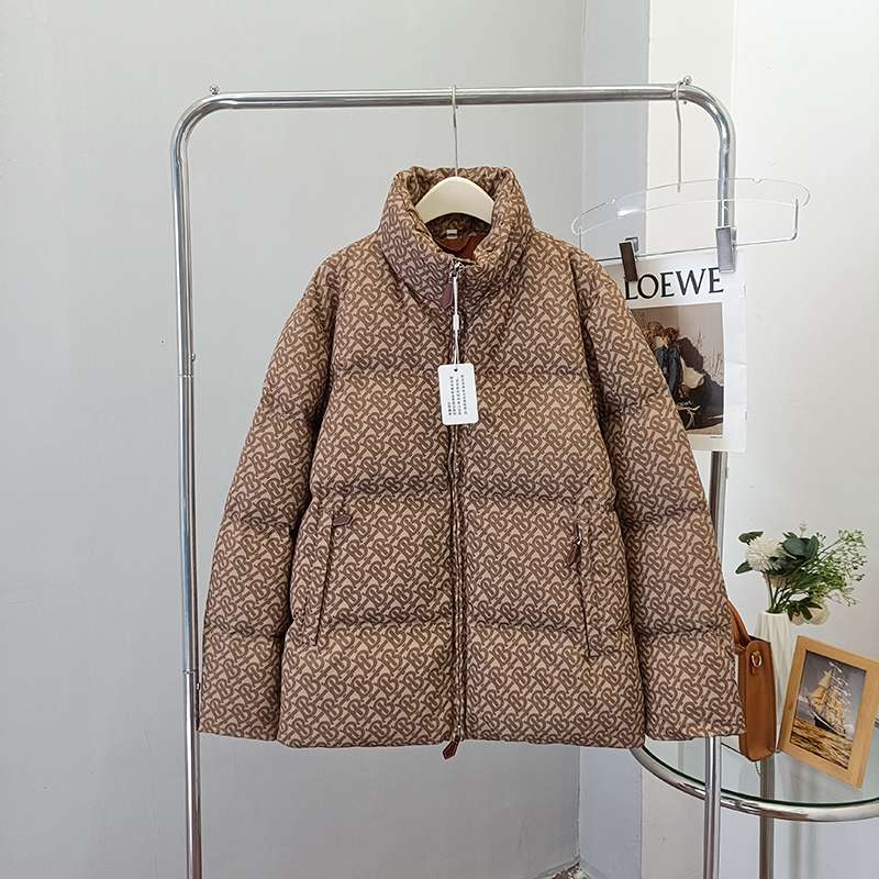 YESKICKS Burberry 23FW Jacquard Zipper Stand-Up Collar Down Jacket For Men