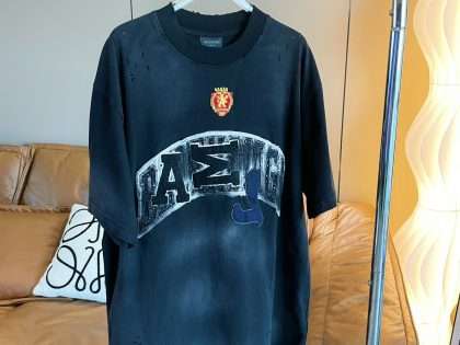 YESKICKS Balenciaga Washed Letter Print T-shirt for Unisex