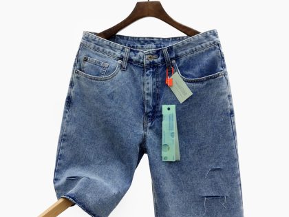 YESKICKS Offwhite Street Style Men's Denim Shorts for Men