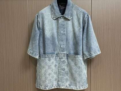 YESKICKS Louis Vuitton Monogram Denim Street Style Cotton Short Sleeves