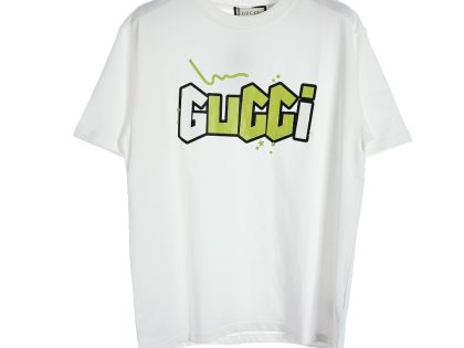 YESKICKS Gucci Logo Print T-Shirt for Unisex Black And White