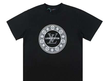 YESKICKS Louis Vuitton Logo Print T-Shirt For Unisex Black And White