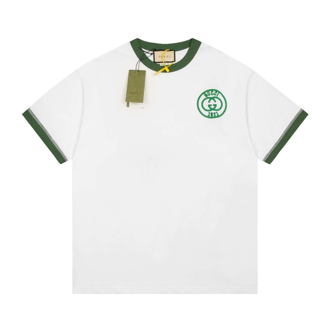 YESKICKS Gucci Color Clash Logo Print T-Shirt for Unisex Black And White