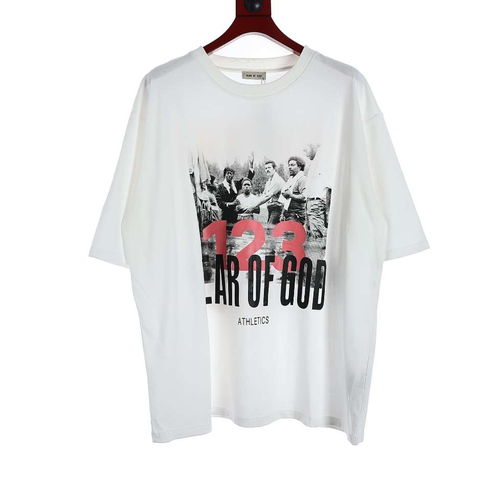 YESKICKS RRR123 x Fear OF God Character Pattern Print T-Shirt for Unisex