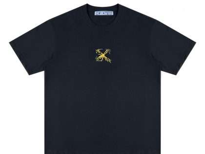 YESKICKS Offwhite Letter Print T-Shirt for Unisex Black And White