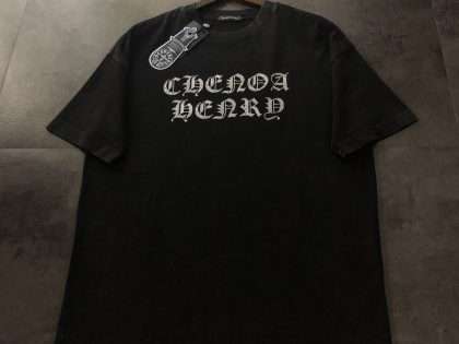 YESKICKS Chrome Hearts Vintage Cross Pattern Logo Print T- Shirt For Unisex Black