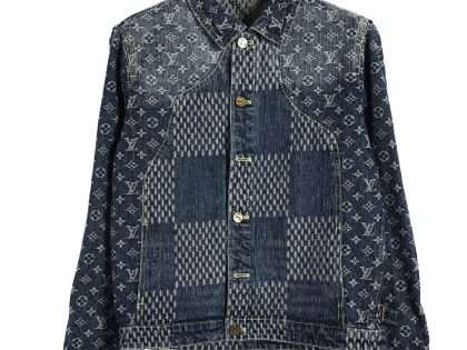 YESKICKS Louis Vuitton Street Style Monogram Logo Print Denim Jacket For Unisex