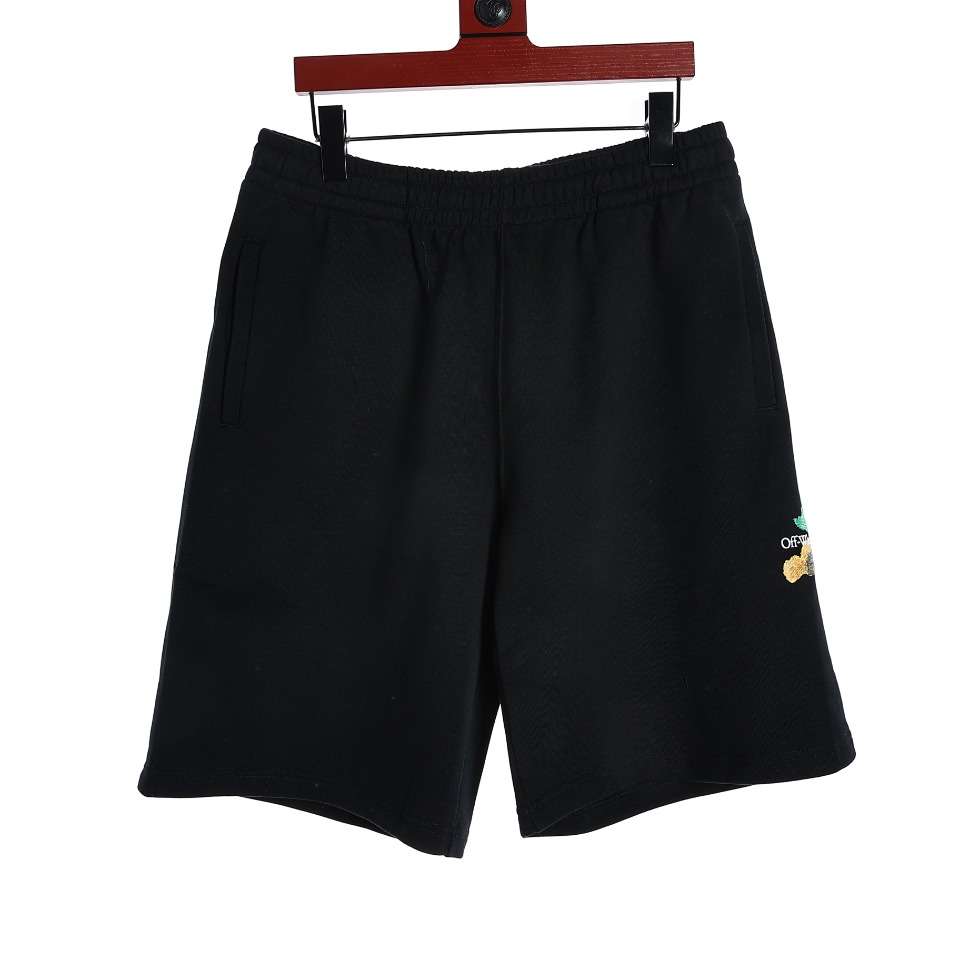 YESKICKS Off White Colorful Oil Painting Arrow Print Shorts Pants For Unisex Black And White - Image 10