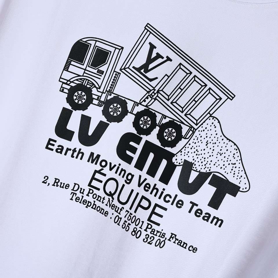 YESKICKS Louis Vuitton Van Print T-Shirt For Unisex Black And White - Image 10