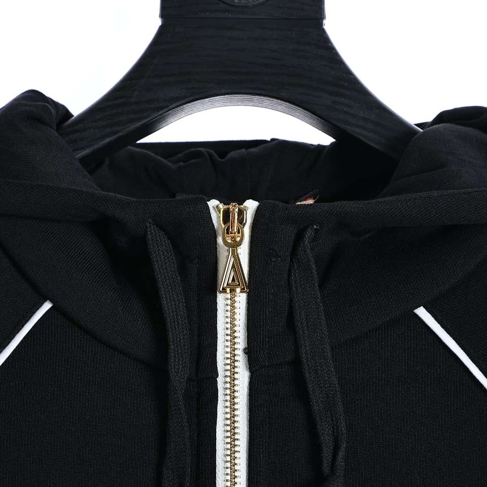 YESKICKS Gucci Red and Green Webbing Half Zip Long Sleeve Hoodie For Unisex Black And Brown - Image 10