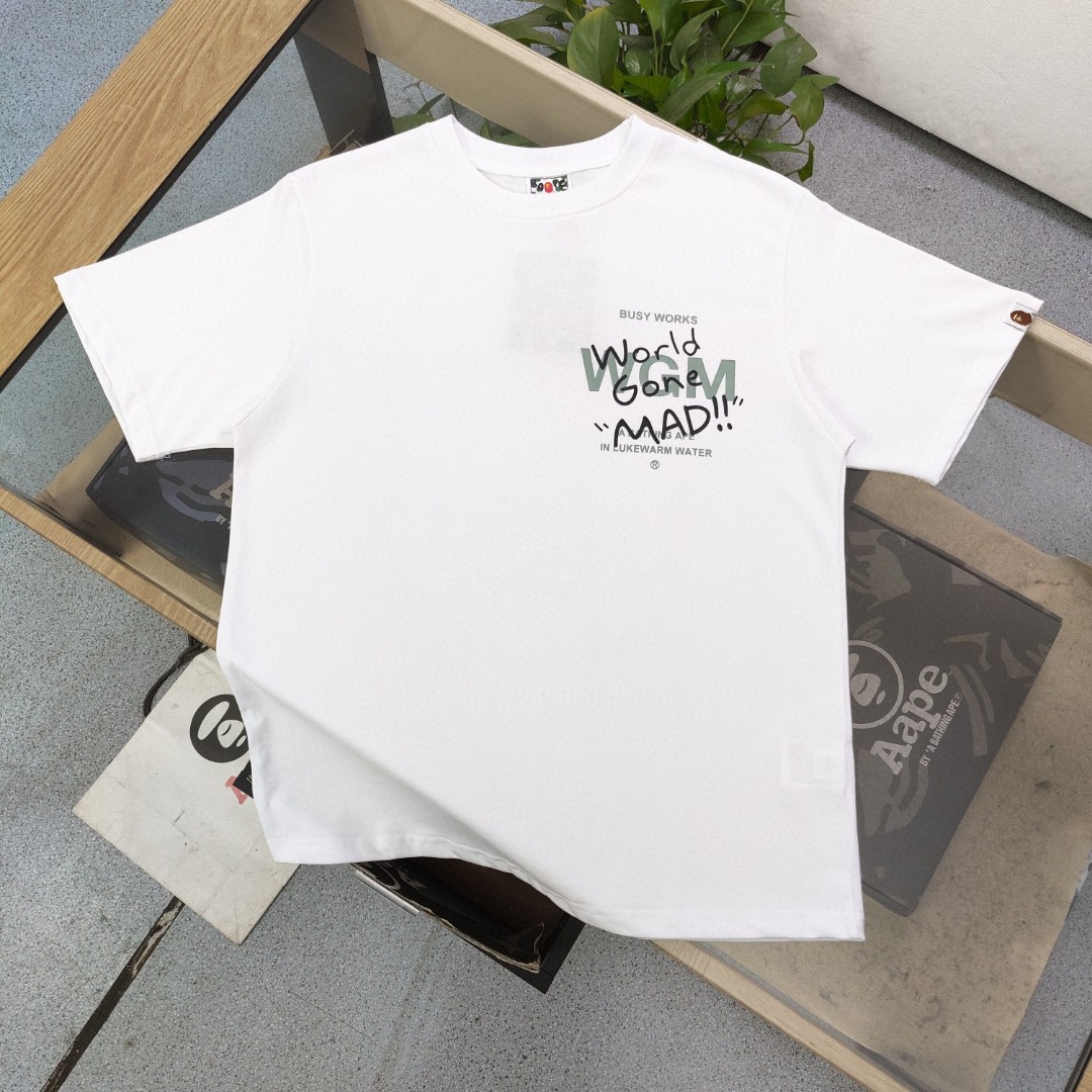 YESKICKS Bape Letter Camouflage Color Print T-Shirt for Unisex Black And White - Image 10