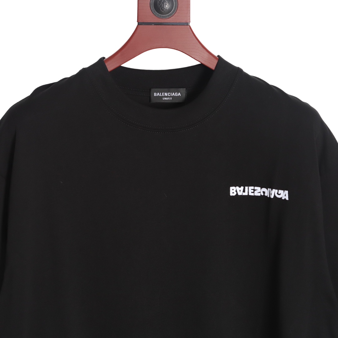 YESKICKS Balenciaga Reverse Letter Embroidery Round Neck Short Sleeve T-Shirt for Unisex - Image 11