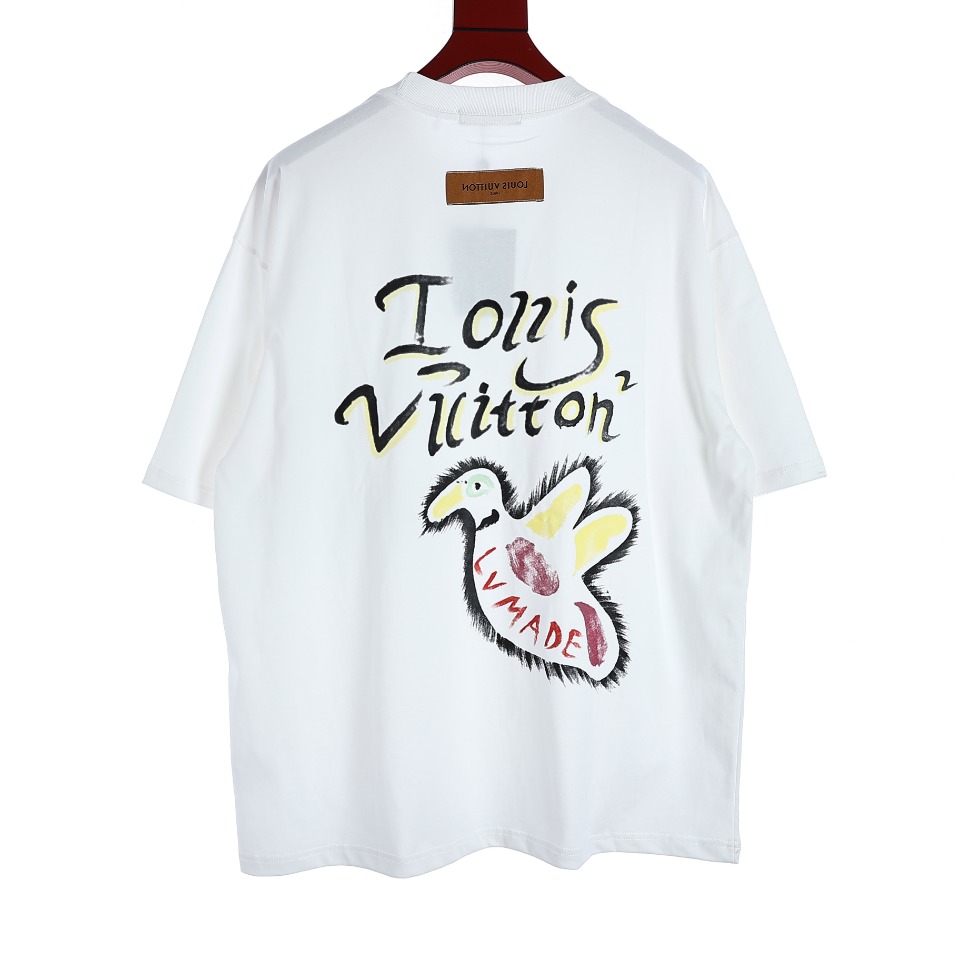 YESKICKS Louis Vuitton Graffiti Duck T-Shirt For Unisex Black And White - Image 11