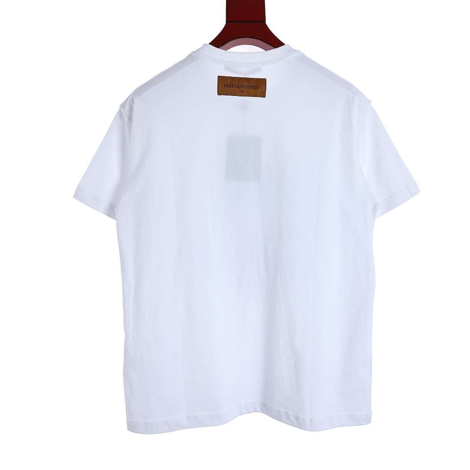 YESKICKS Louis Vuitton Gradient Logo Foam Print T-Shirt For Unisex Black And White - Image 11