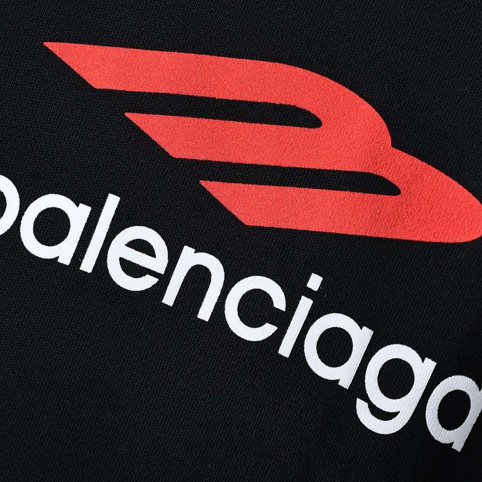 YESKICKS Balenciaga Sweatshirt With Large Silhouette And Round Neck For Unisex Black And White - Image 11