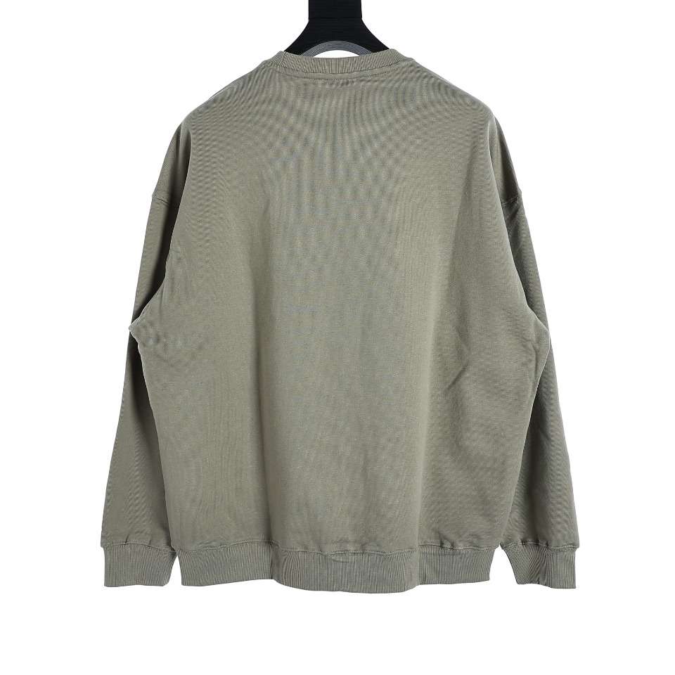 YESKICKS Balenciaga Double B Logo Embroidered Crew Neck Sweatshirt For Unisex Deep Gray Light Gray And Light Blue - Image 11