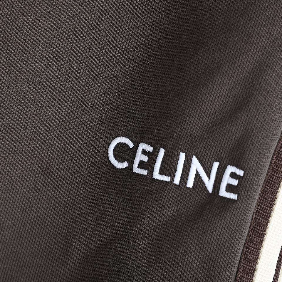 YESKICKS Celine Classic Embroidered Webbing Shorts For Unisex Black And Deep Gray - Image 11