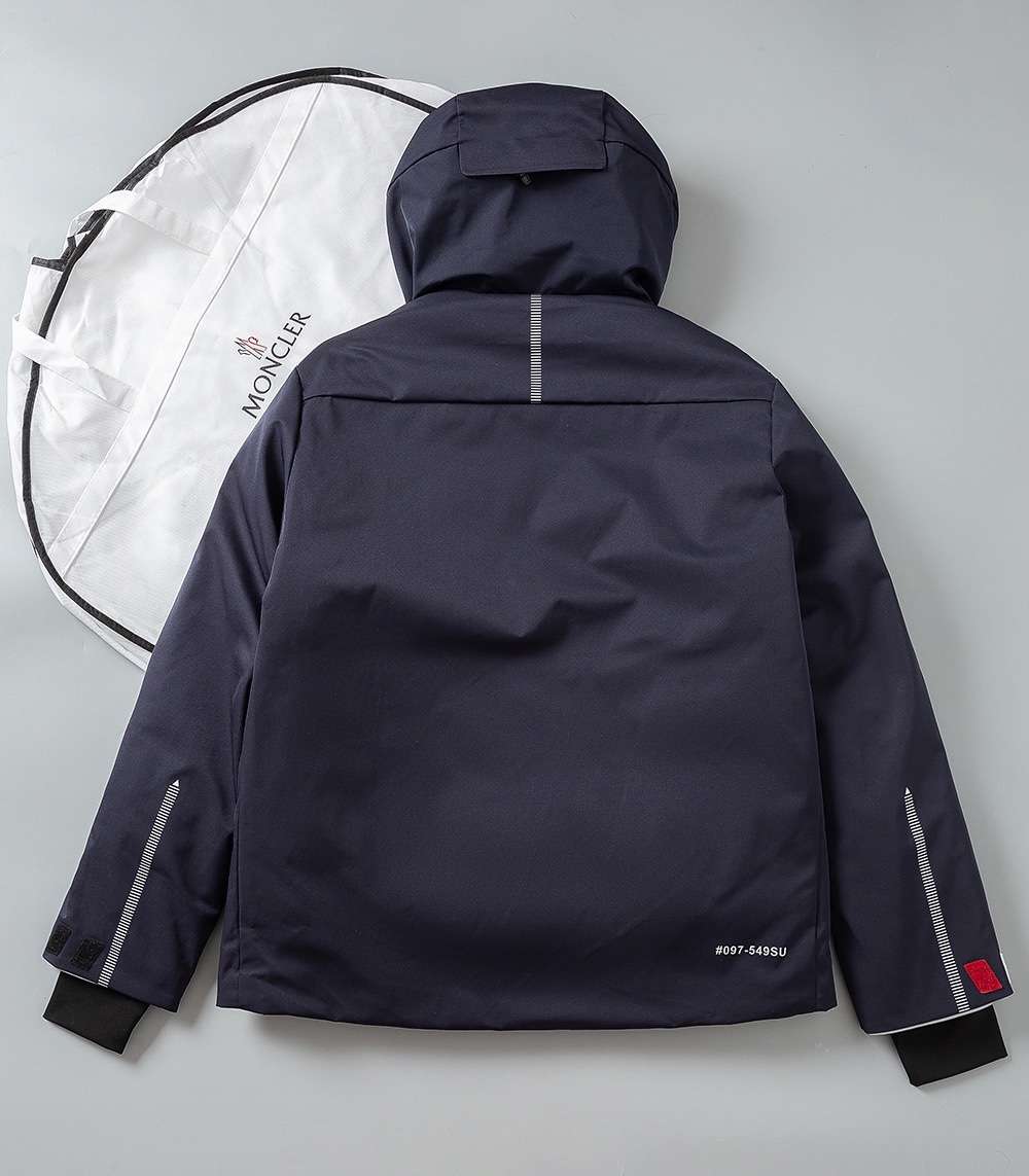 YESKICKS Moncler 23FW Grenoble Press Gel Hooded Ski Down Jacket For Unisex Black And Navy Blue - Image 5