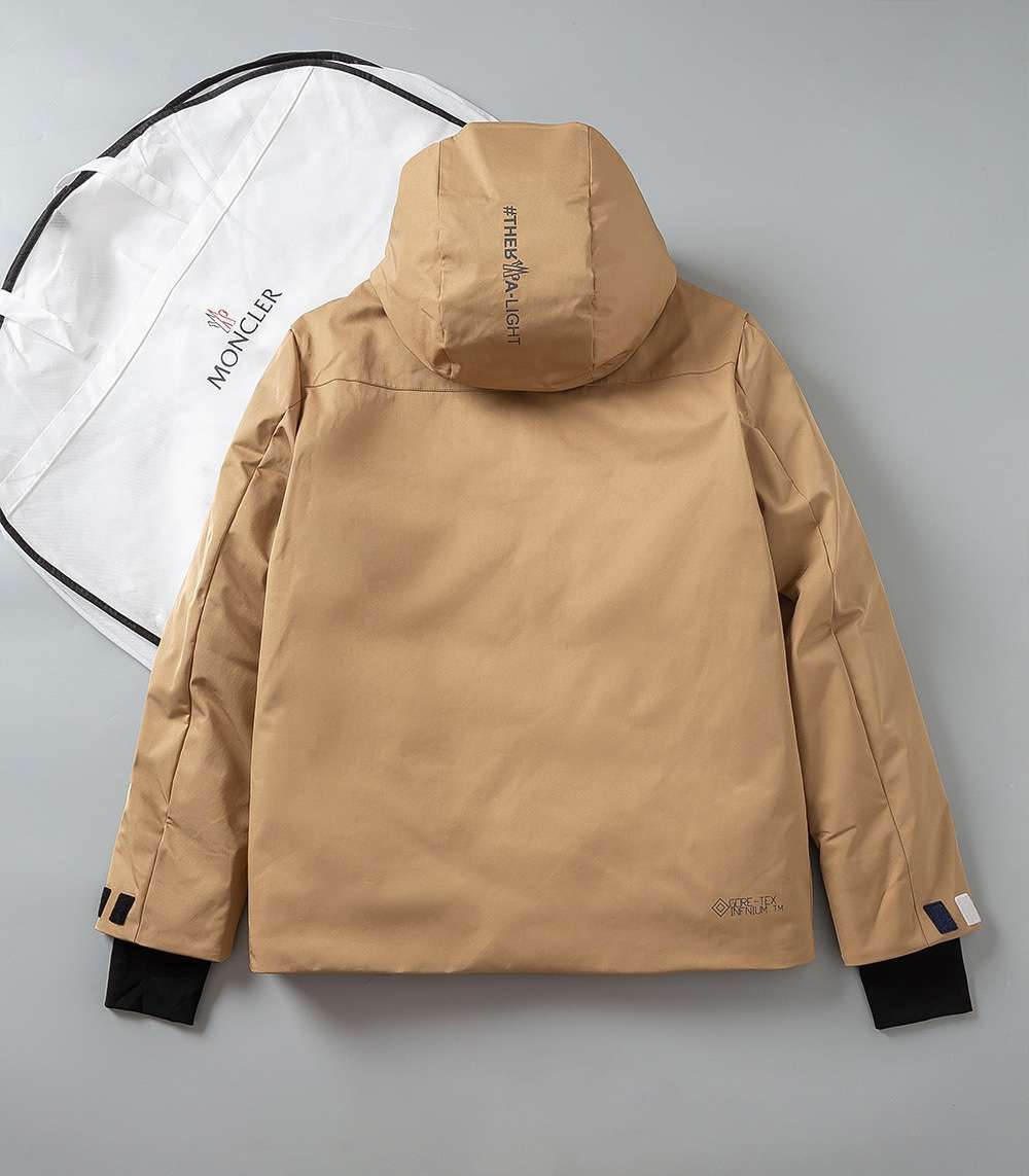 YESKICKS Moncler 23FW Grenoble Press Gel Hooded Ski Down Jacket For Unisex Black And Khaki - Image 5