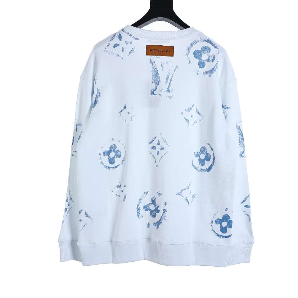 YESKICKS Louis Vuitton Monogram Gradient Inkjet Large Logo Crew Neck Sweatshirt For Unisex Black And White - Image 12