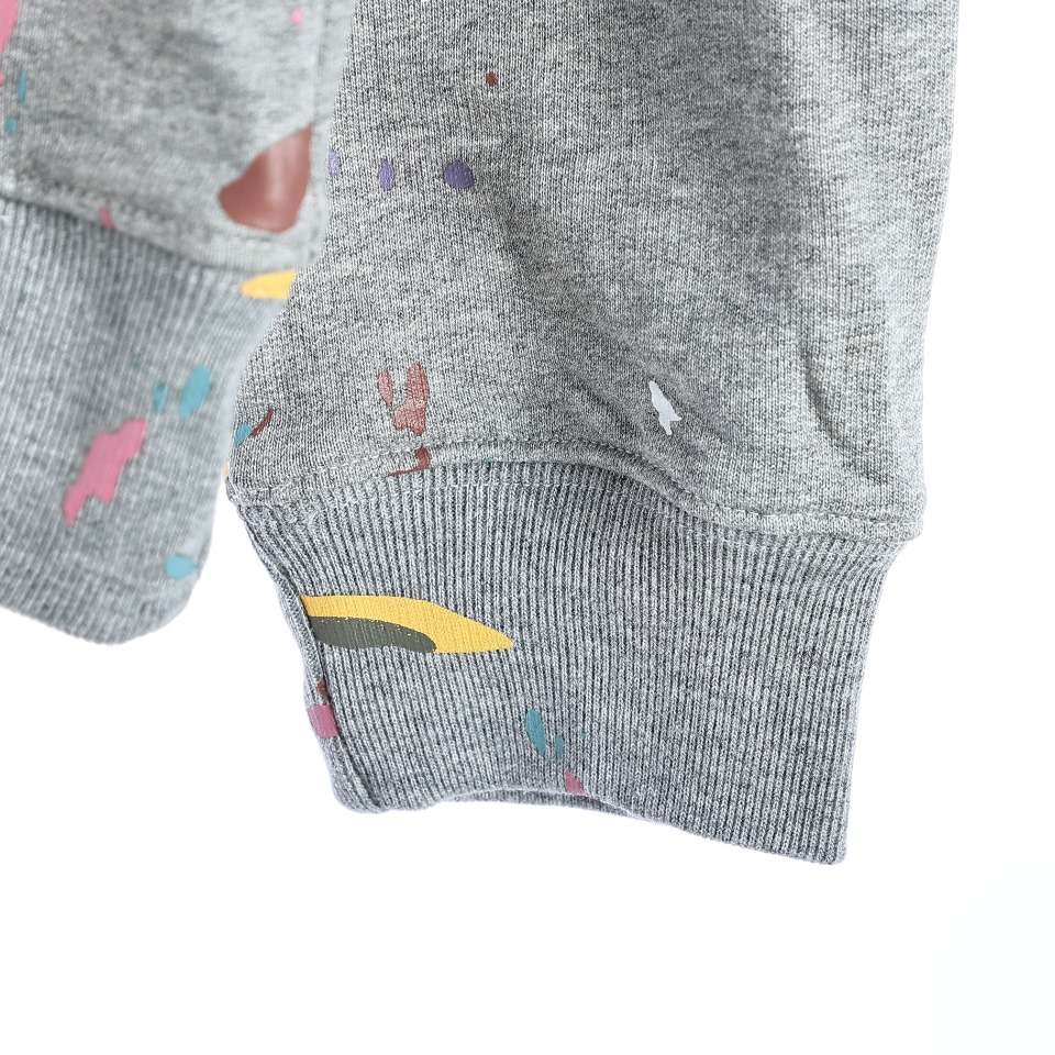 YESKICKS Dior Handmade Splattered Ink Sweatshirt For Unisex Gray And White - Image 12