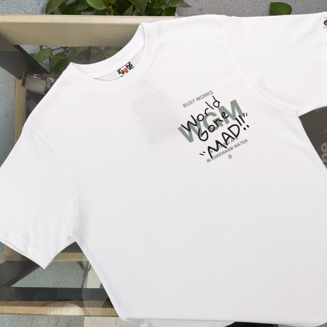 YESKICKS Bape Letter Camouflage Color Print T-Shirt for Unisex Black And White - Image 12