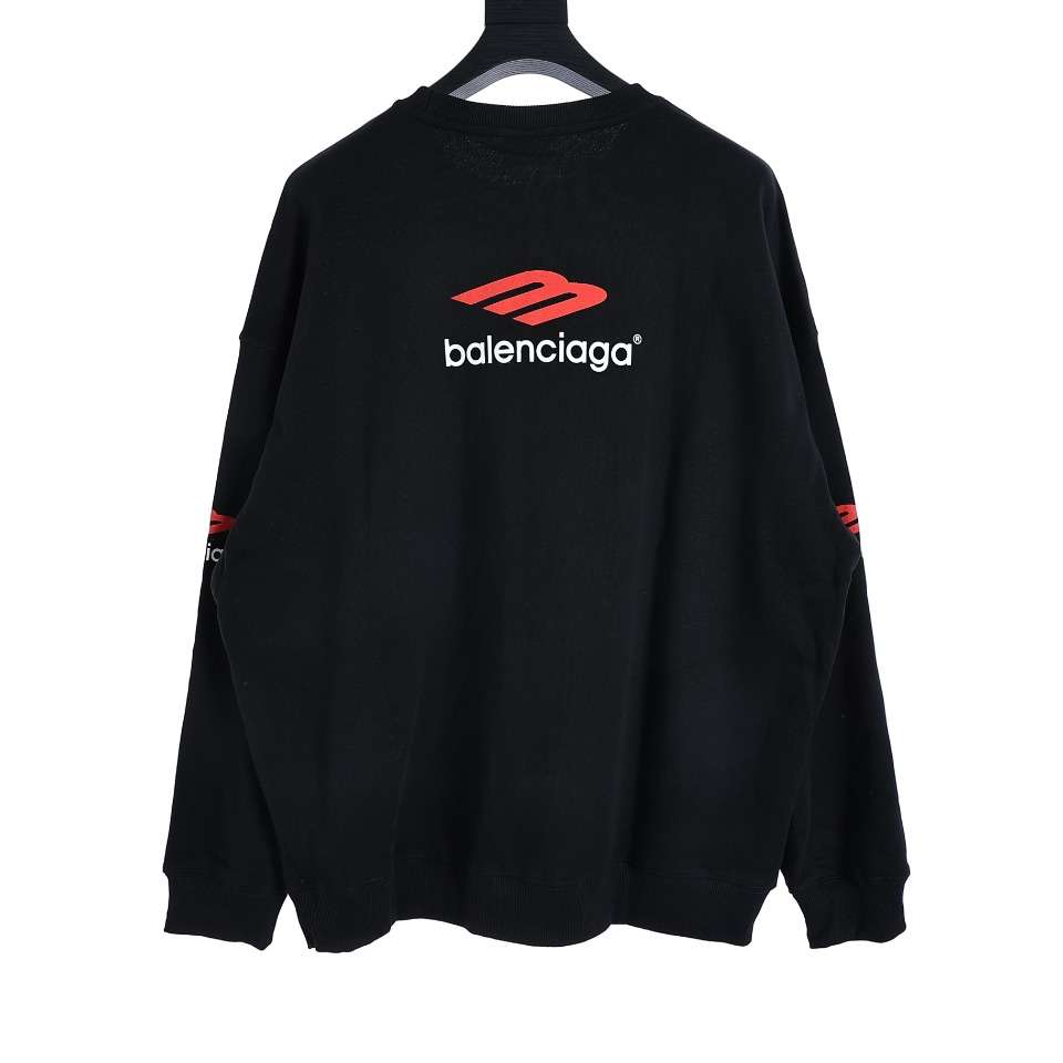 YESKICKS Balenciaga Sweatshirt With Large Silhouette And Round Neck For Unisex Black And White - Image 13