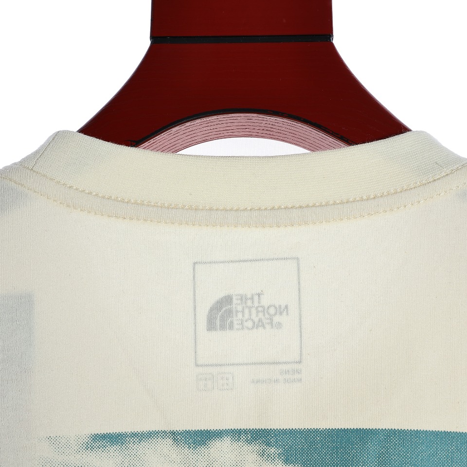 YESKICKS The North Face Climber's Collection Gunstock Short Sleeve Crew Neck T-Shirt For Unisex Blue And Apricot - Image 13